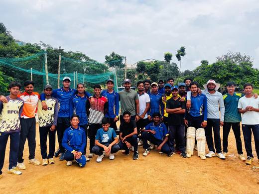 The full RPCA squad at the practice nets, DIG Ground, Bariatu, Ranchi