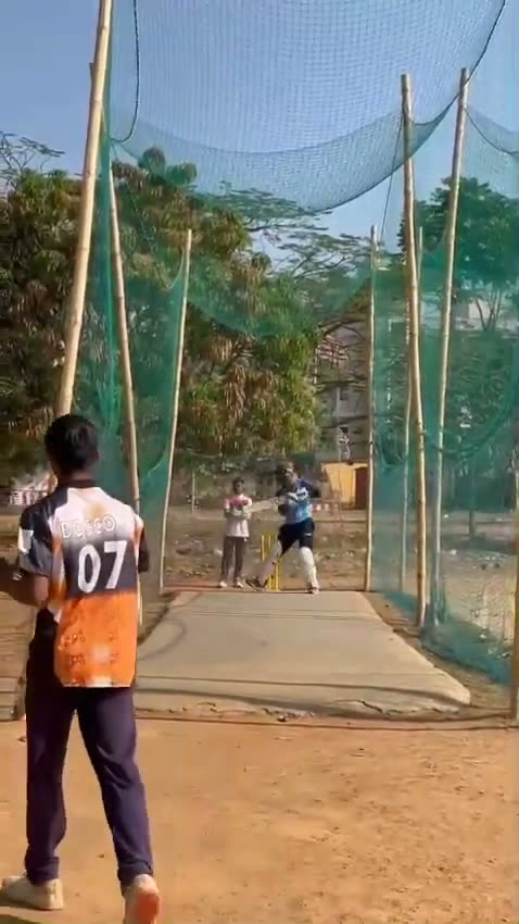 A bowler working through a spell in the nets